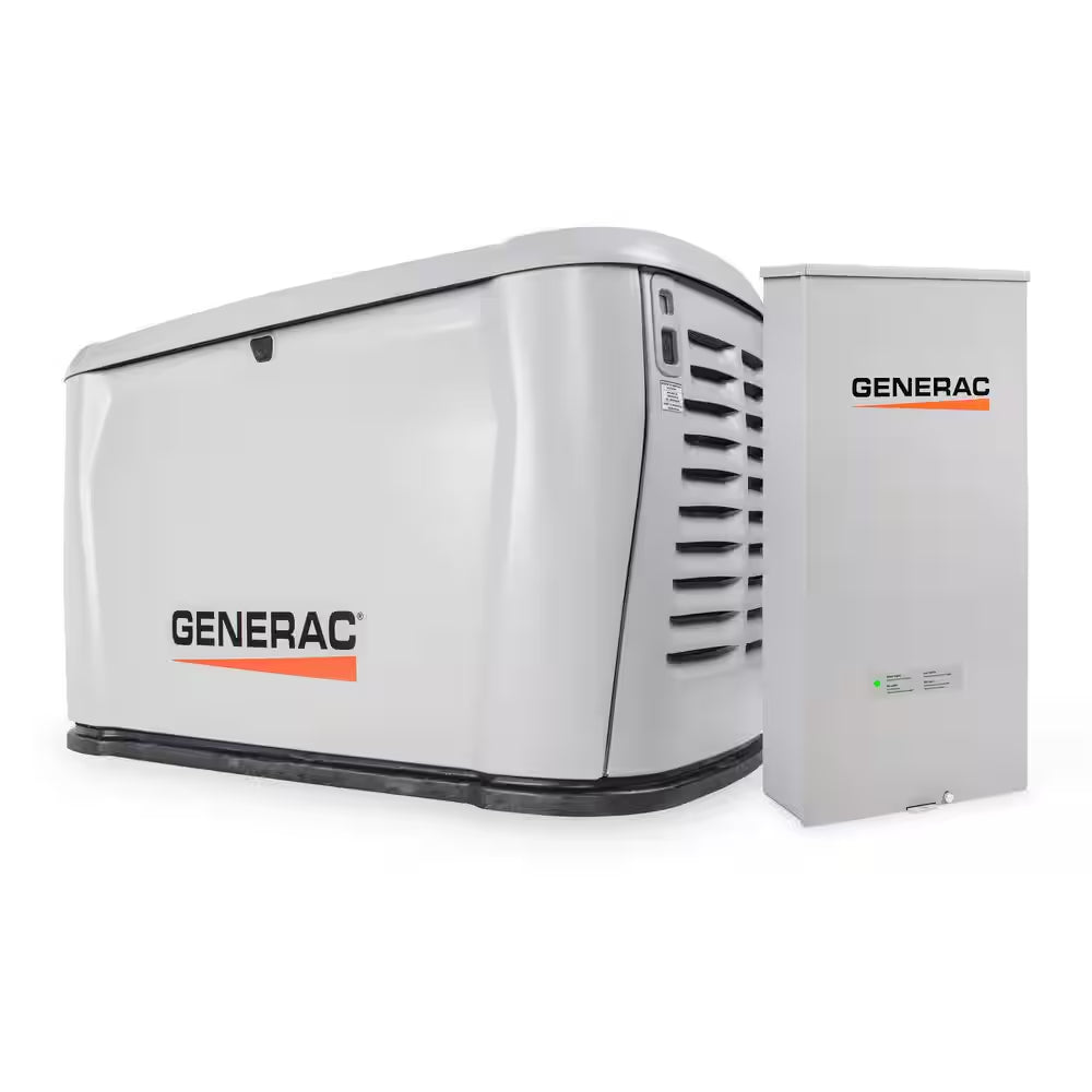 26Kw Air-Cooled Auto Start Natural Gas or Propane Whole House Generator and 200 Amp Transfer Switch W/ Smart Monitoring