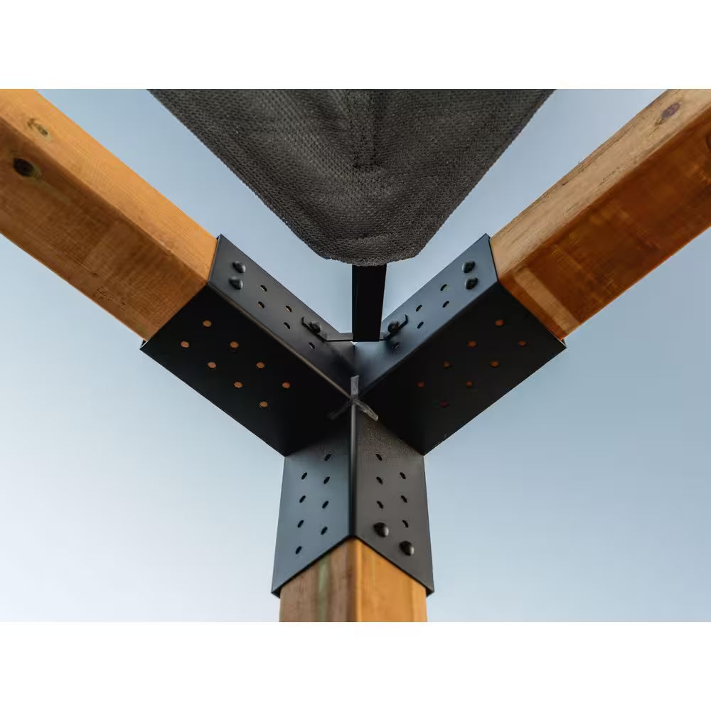 8 Ft. X 12 Ft. Pergola Kit with Graphite Shade Sail, for 4X4 Wood