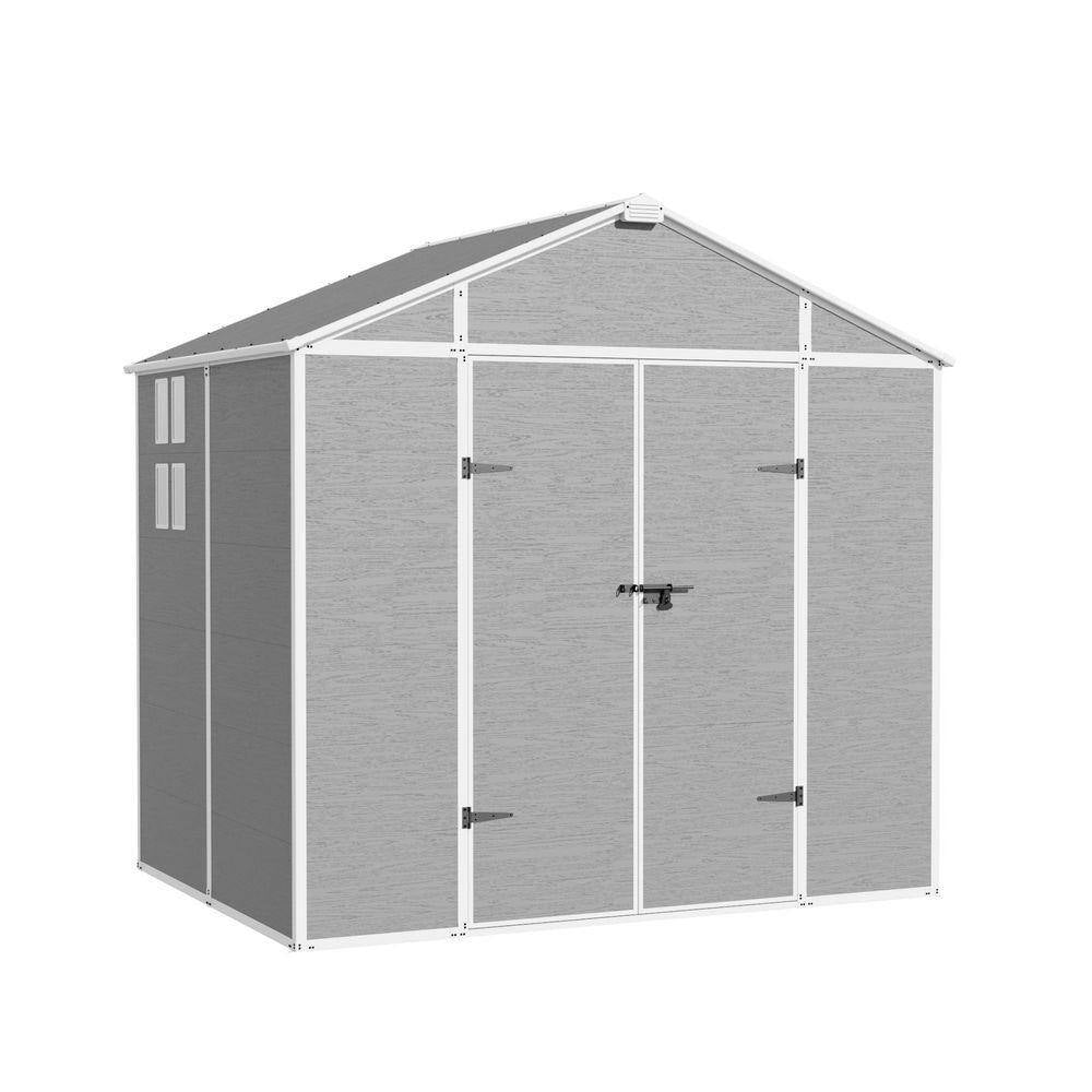 8 Ft. W X 6 Ft. D Plastic Resin Outdoor Storage Shed with Floor (48 Sq. Ft. )