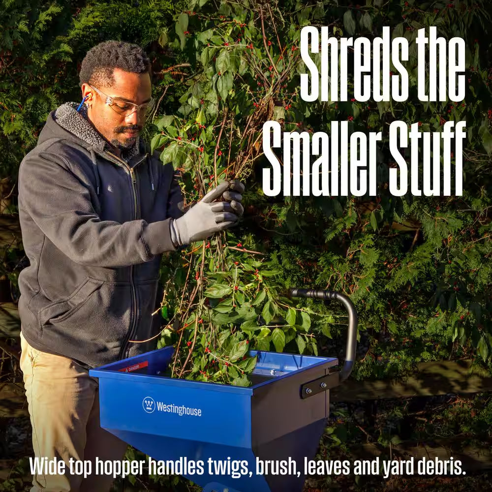 3 In. Dia 212Cc 3-In-1 Gas Powered Wood Chipper Shredder Mulcher