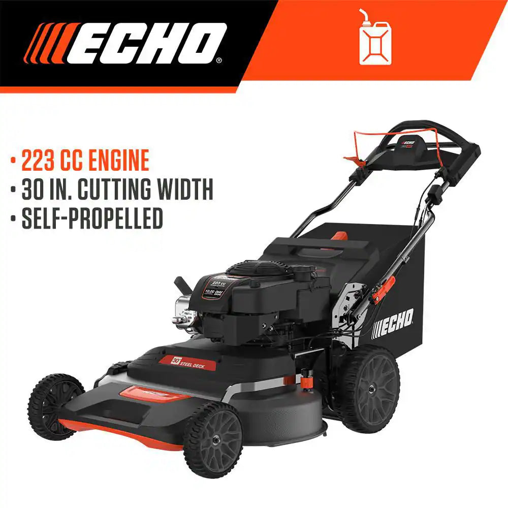 21 In. 190 Cc Briggs and Stratton Gas 3-In-1 Twin Blade RWD Self-Propelled Lawn Mower with Single Lever Deck Adjustment