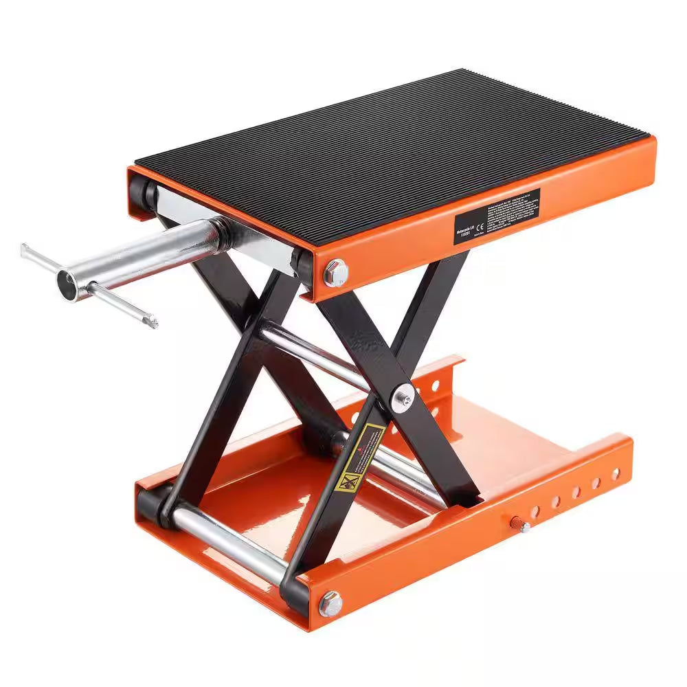 Motorcycle Lift 1100 Lbs. Motorcycle Scissor Lift Jack with Wide Deck and Safety Pin 3.7 In.-13.8 In. Hoist Crank Stand