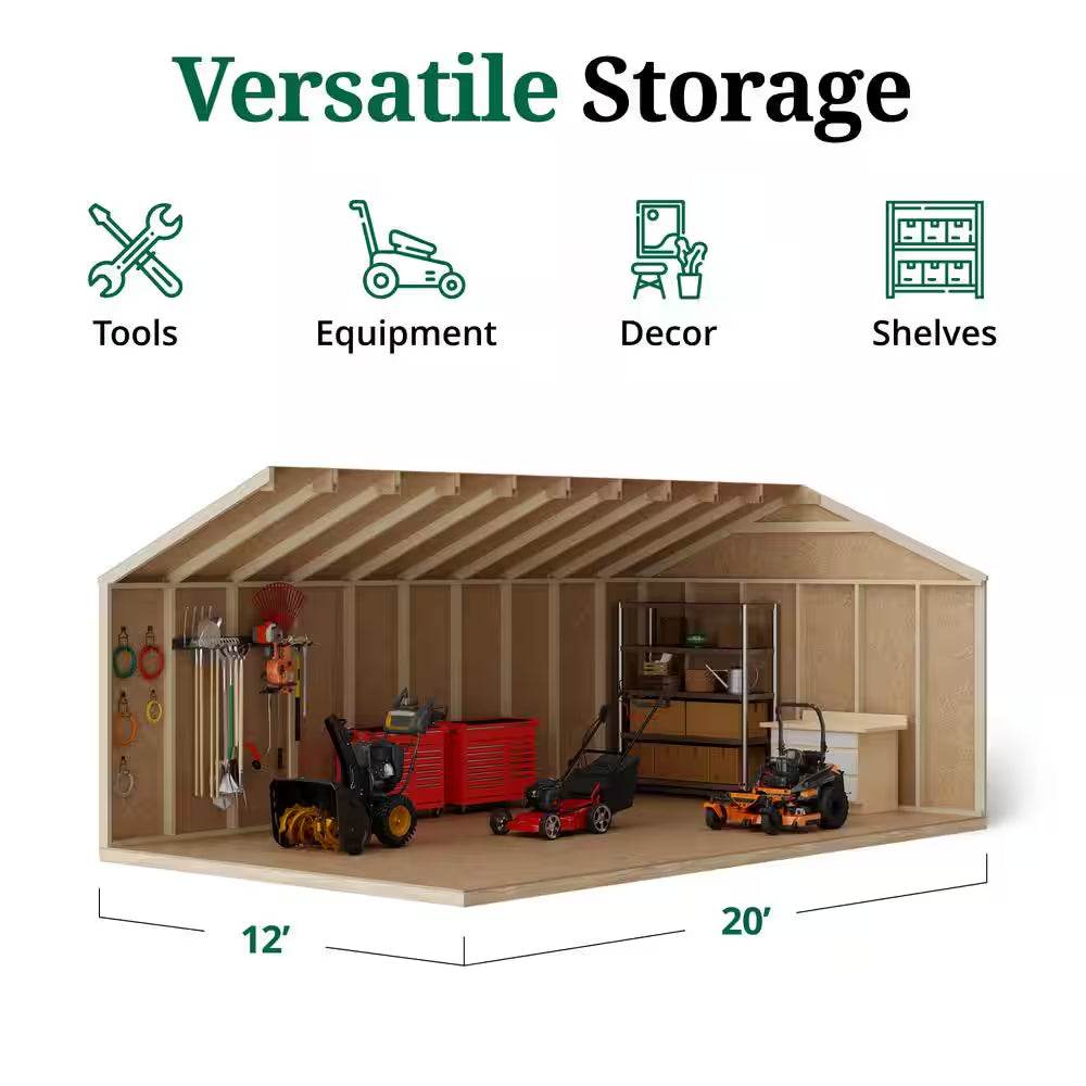 Value Gable 12 Ft. X 20 Ft. Outdoor Wood Storage Shed with Side Entry Do-It-Yourself Kit (240 Sq. Ft. )