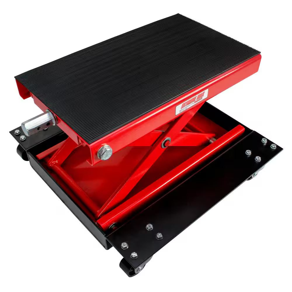 Wide Motorcycle Scissor Jack with Dolly - 1100 Lbs.