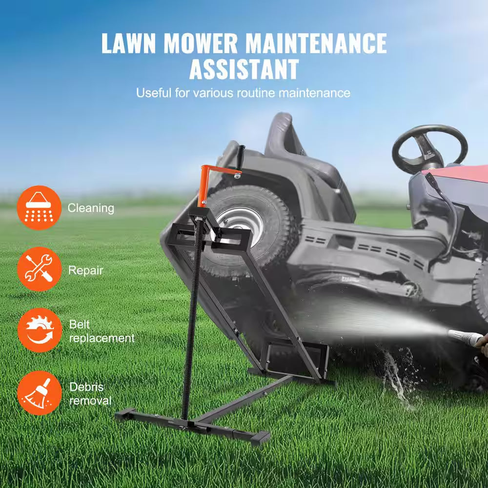 Lawn Mower Elevating Device, Supports up to 880 Lbs., Extendable Servicing Jack with Manual Lever and Power Tool Grip