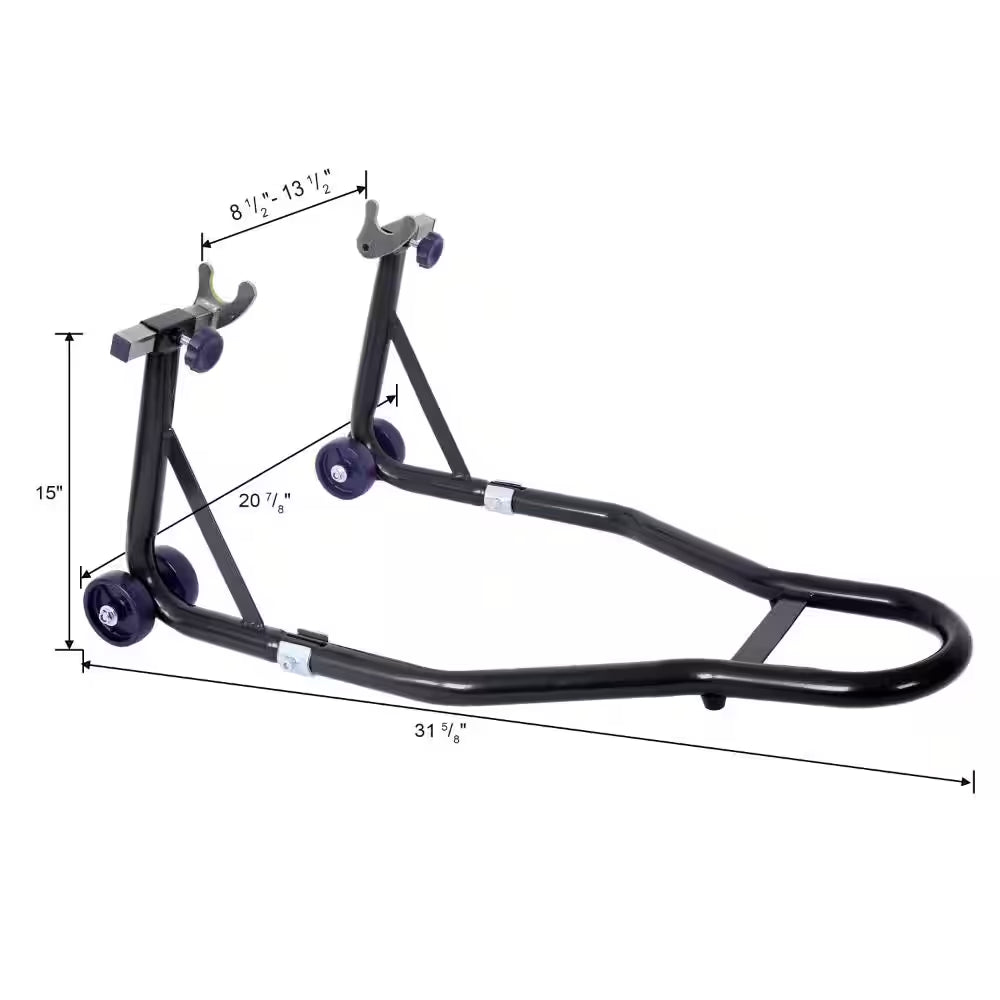 1000 Lbs Black Motorcycle Front & Rear Wheel Lift Stand, Adjustable Paddock Stands for Sport Bike Maintenance