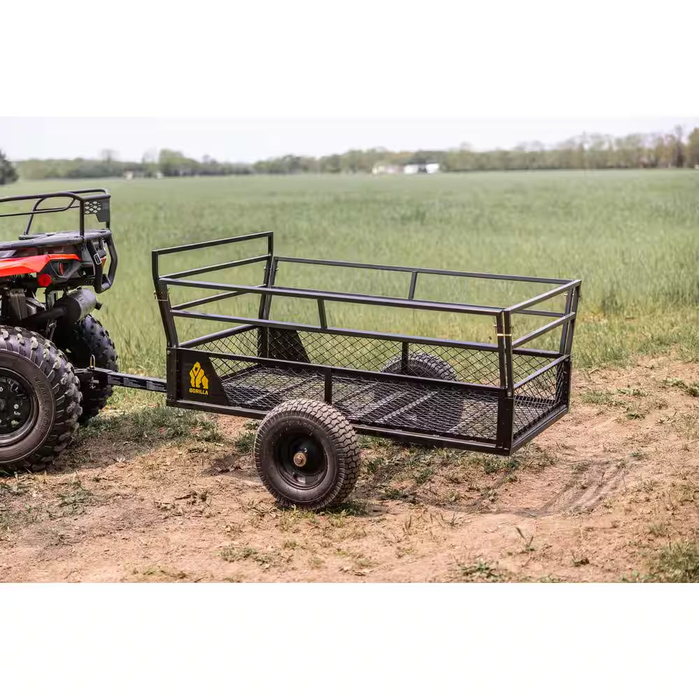 1400-Lb. Capacity (58 In. X 30 In.) Heavy-Duty Steel ATV Trailer, Removable Sides, Dump Latch, 16 In. Pneumatic Wheel