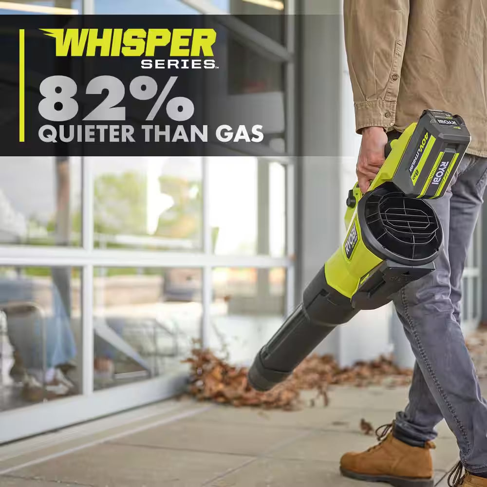 40V HP Brushless Whisper Series 180 MPH 800 CFM Cordless Battery Leaf Blower with 8.0 Ah Battery and Charger