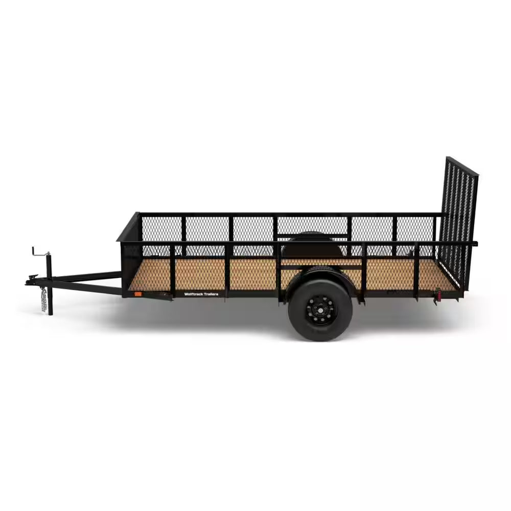 6 Ft. X 12 Ft. Utility Trailer with Mesh Sides and Wood Floor, 2,090 Lb. Payload Capacity