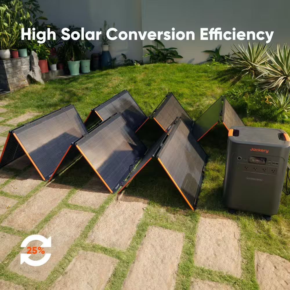 7200/14400W Peak Solar Generator 5000Plus Push Button Start W/240V Manual Transfer Switch, 2X500X, Essential Home Backup