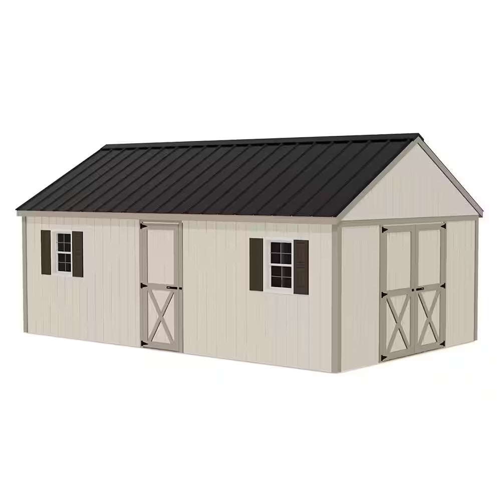 Shedquarters 12 Ft. X 20 Ft. Wood Shed Kit with Spacious Barn Doors and Extra Walk-In Door (240 Sq. Ft.)