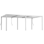 12 Ft. X 20 Ft. White Aluminum Louvered Pergola with Steel Roof
