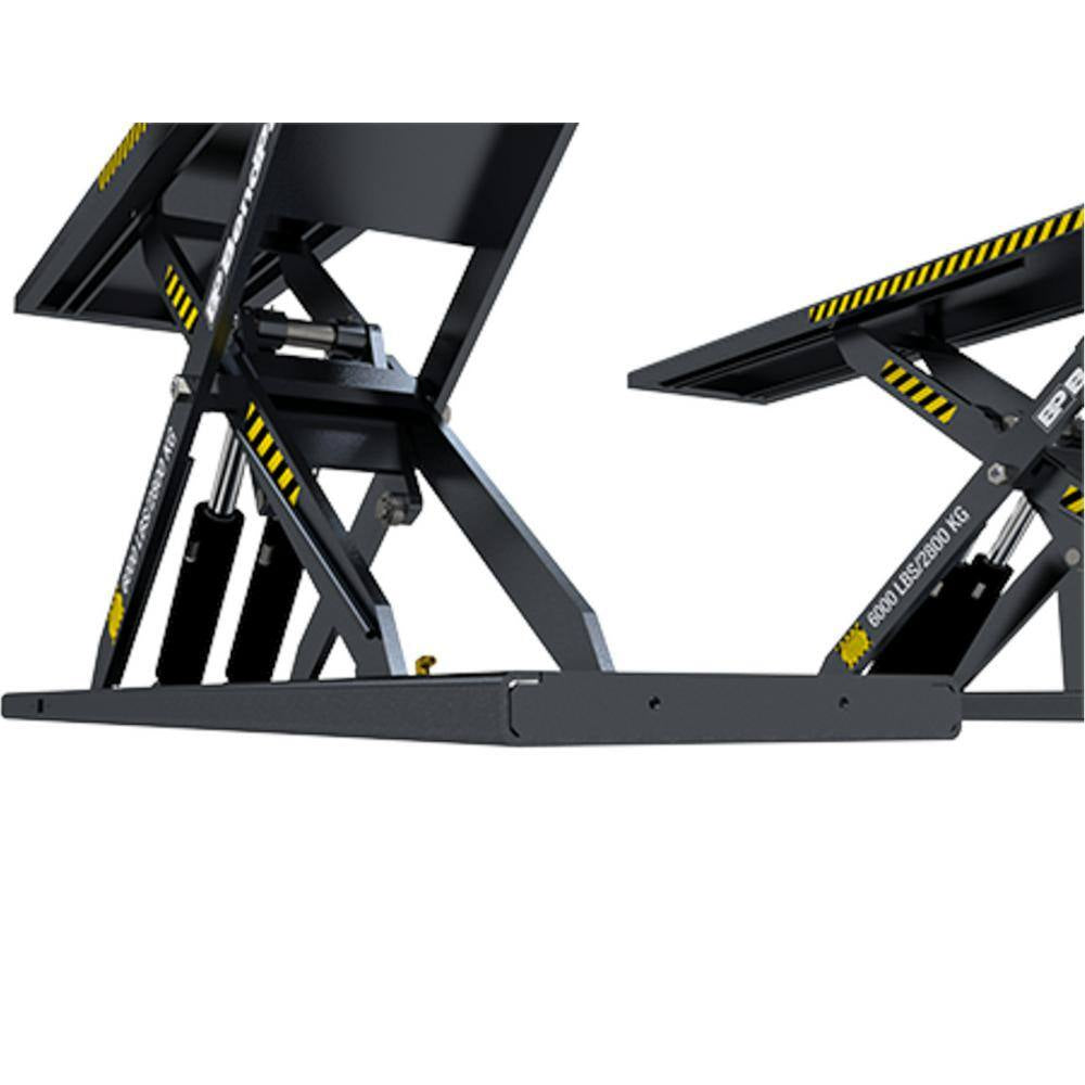 MDS-6EXF Mid-Rise Scissor Car Lift with 6000 Lb. Capacity, Open Center & Extended Platform, 208-230V, 60 Hz, 1-Phase