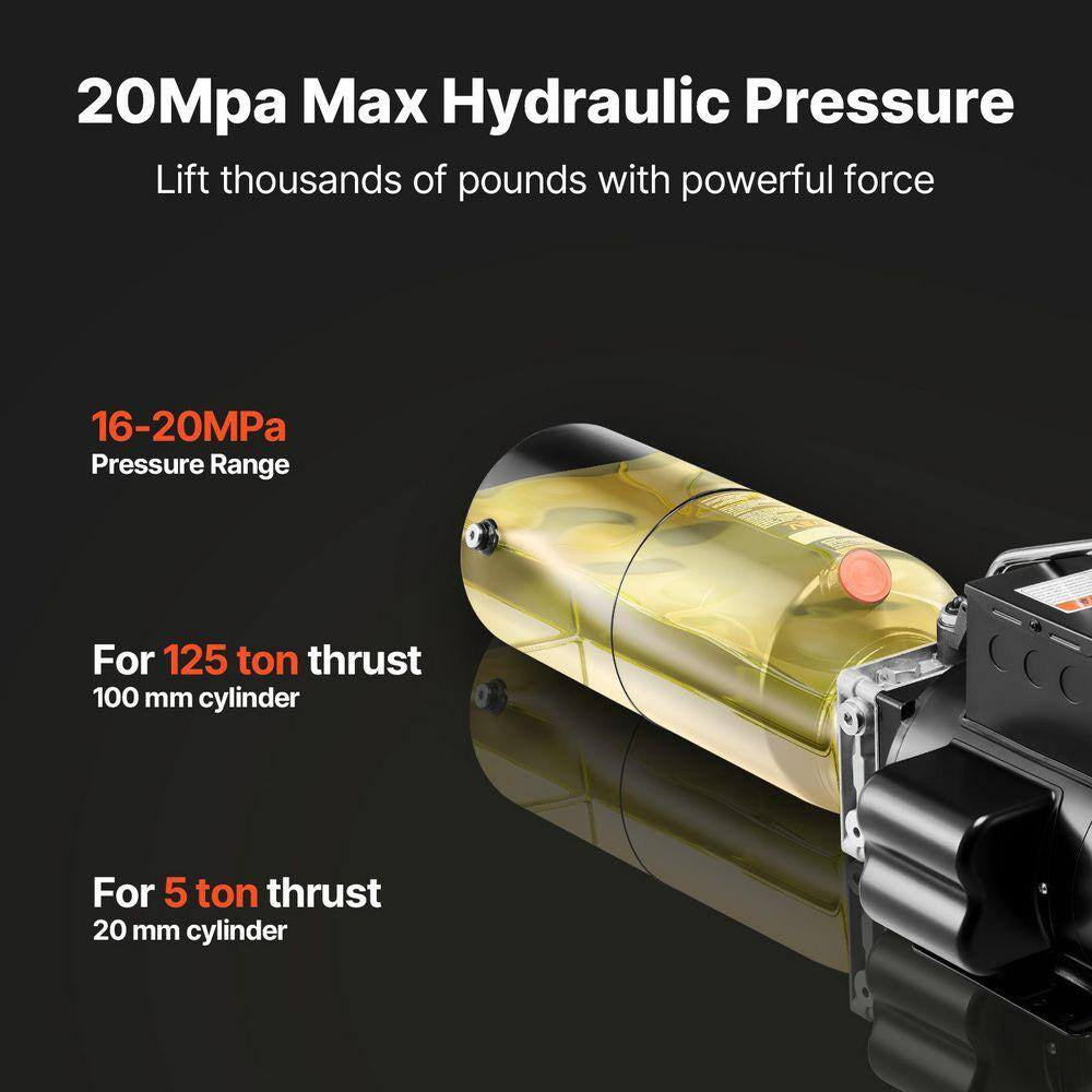 Hydraulic Pump Power Unit, AC 220V, 10Qt. Single-Acting, 6. 3L/Min, 22Mpa, for Dump Trucks, Auto Garage, Car Lifts