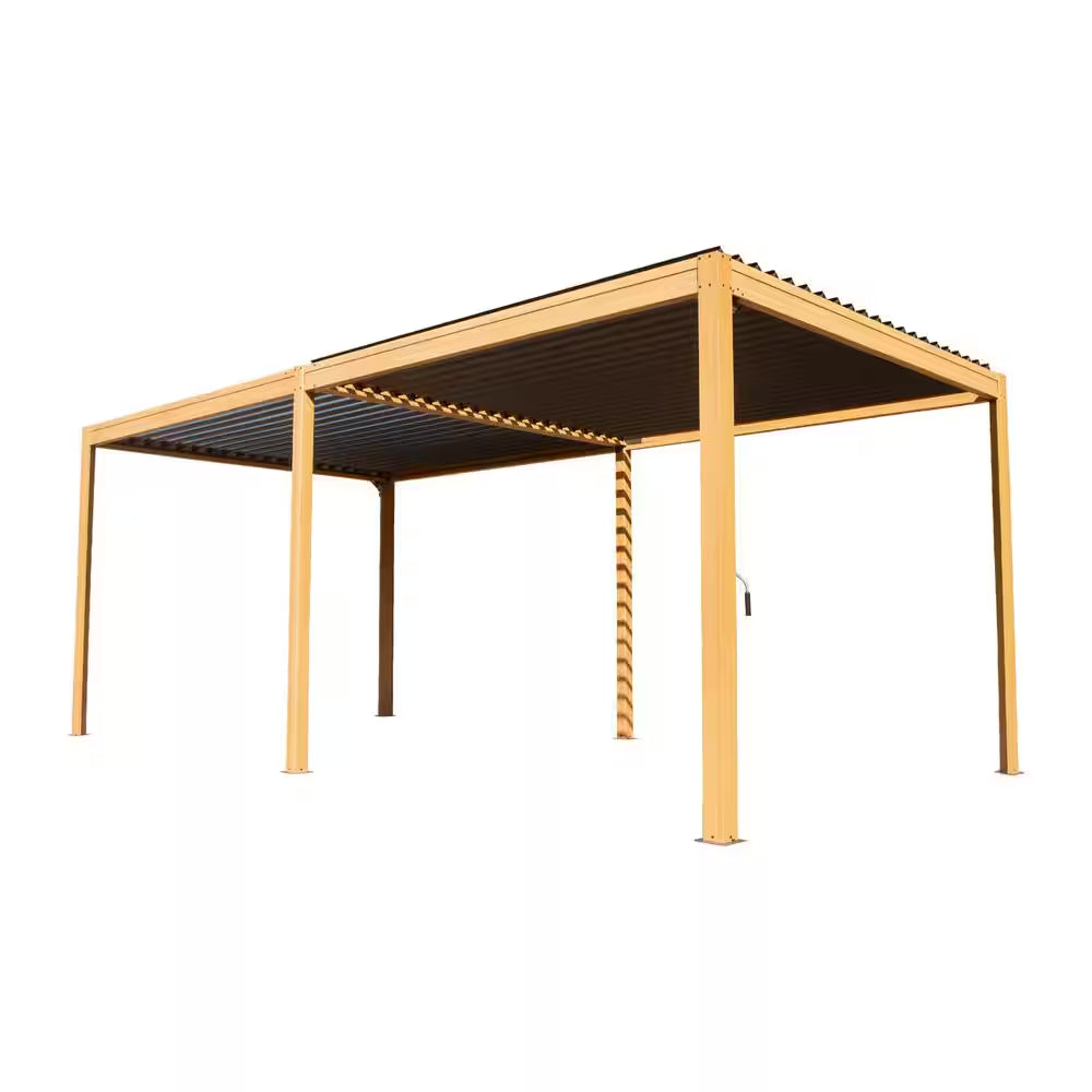 10 Ft. X 20 Ft. Outdoor Aluminum Pergola with Louvered Roof