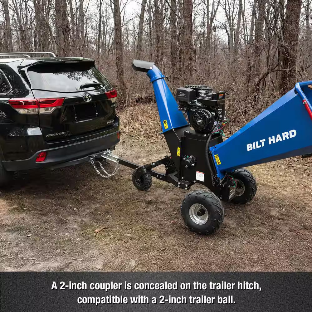 6 In. 15 HP 420 Cc Gas Powered Wood Chipper with E-Start 4-Wheels Towable Shredder Mulcher