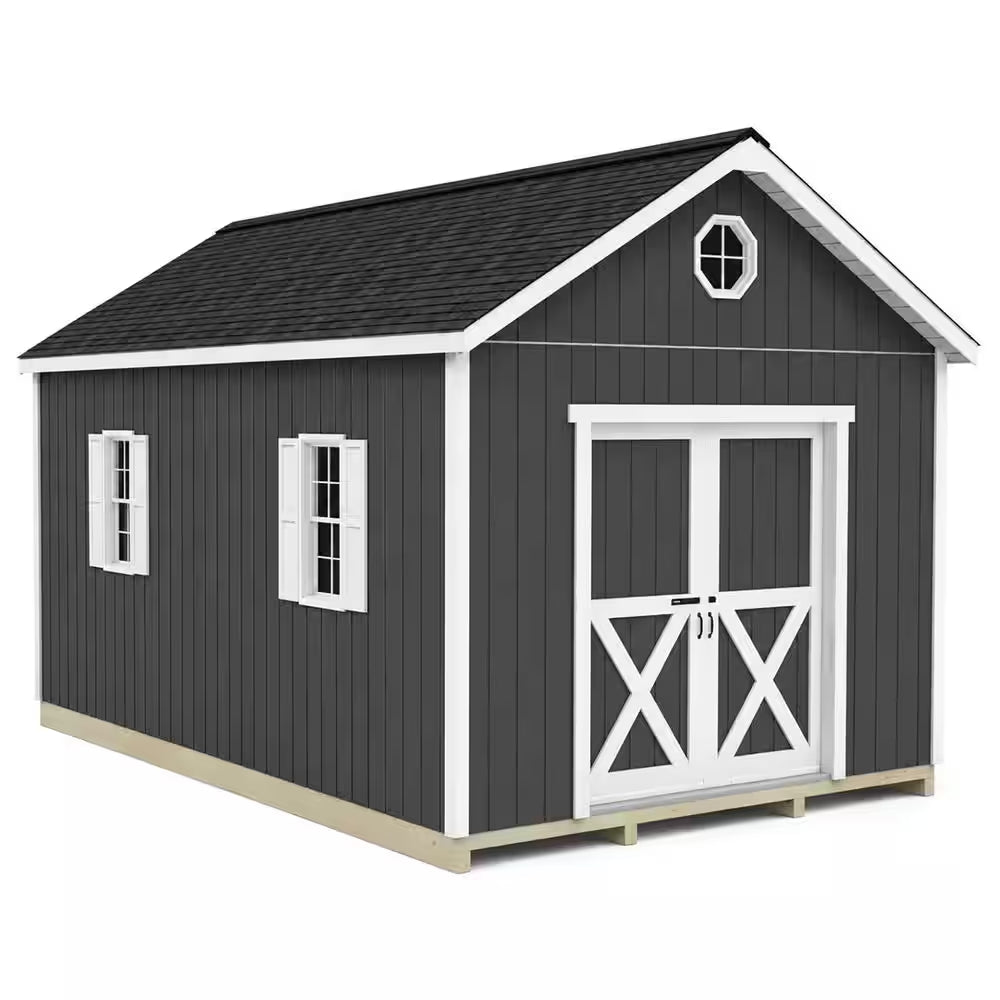 Shedquarters 12 Ft. X 20 Ft. Wood Shed Kit with Sliding Doors and Fortressfloor (240 Sq. Ft.)