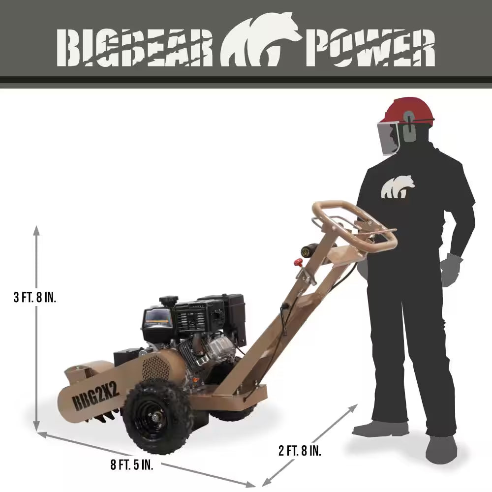 Double down Cutter 12 In. 15-HP Gas Powered Stump Grinder with High Torque Rato Electric Start Engine