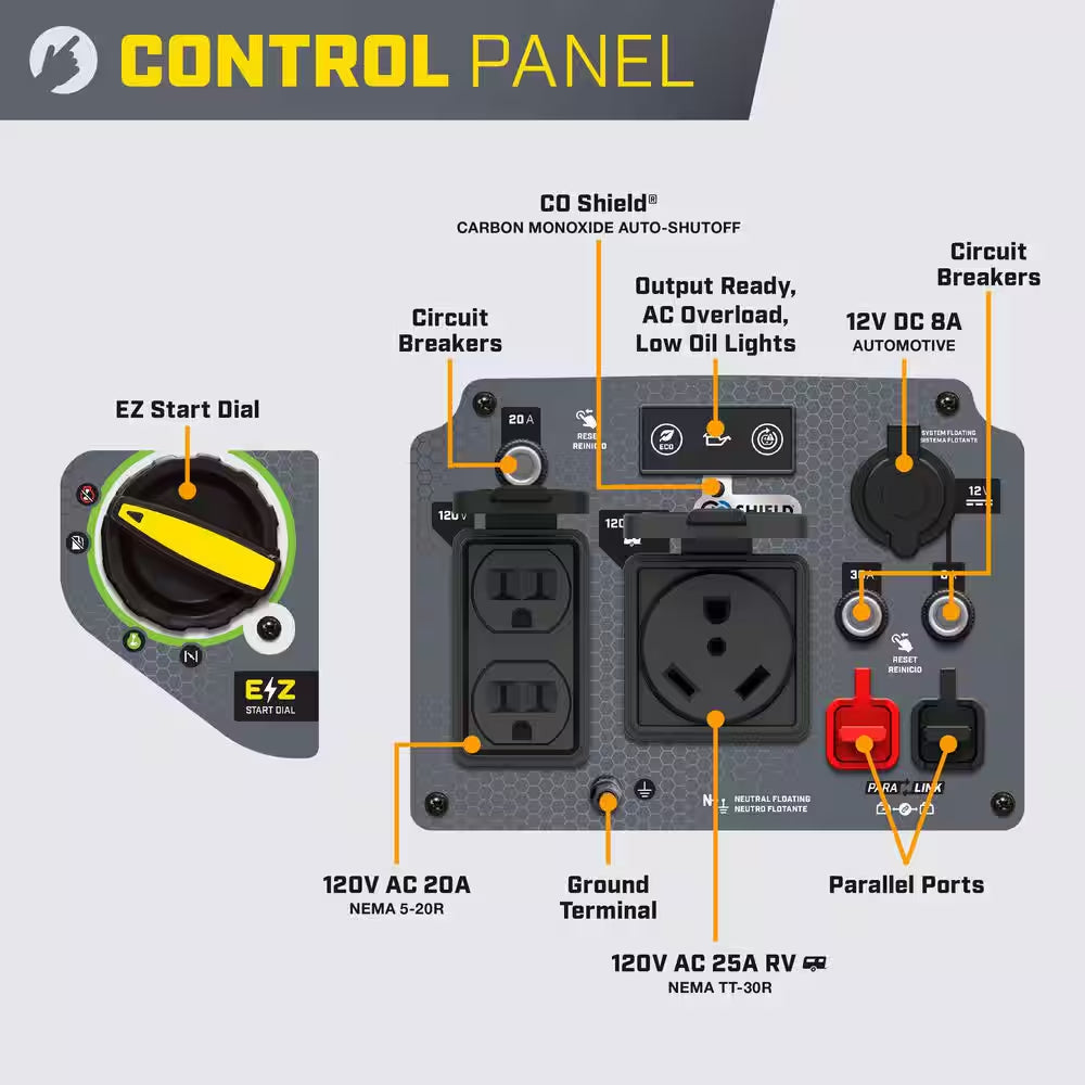 4000/3000-Watt Recoil Start Gas Inverter Generator and Free 3-Year Warranty