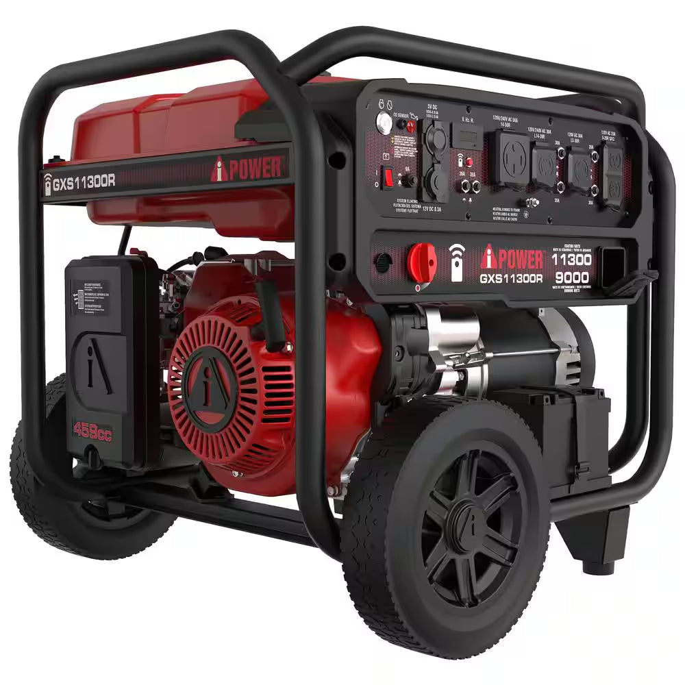 9000-Watt Remote Start Gas Powered Portable Generator with 459Cc OHV Engine and CO Sensor Shutdown