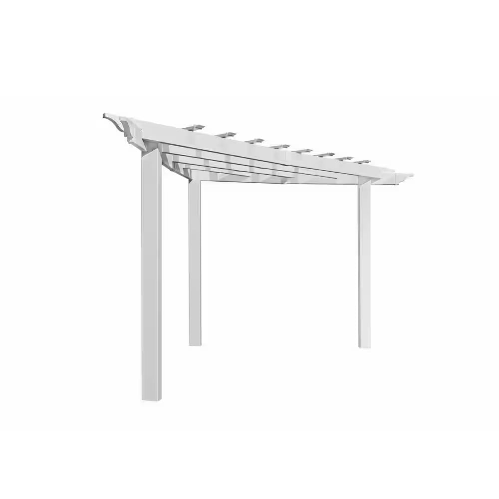 96"L X 96"W X 94"H Vinyl Alcove Corner Pergola, White, VA42034
