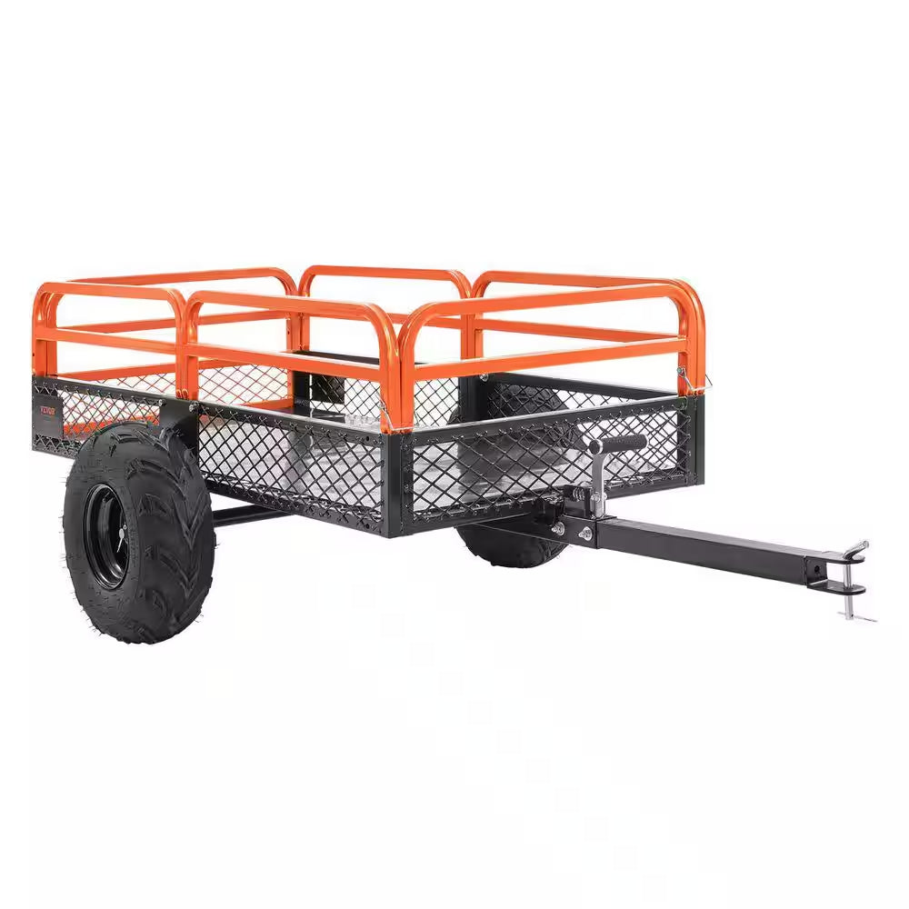 1500 Lbs. 15 Cu. Ft. Steel Havy-Duty ATV Trailer Dump Cart, Garden Cart Garden Utility Trailer with Removable Sides
