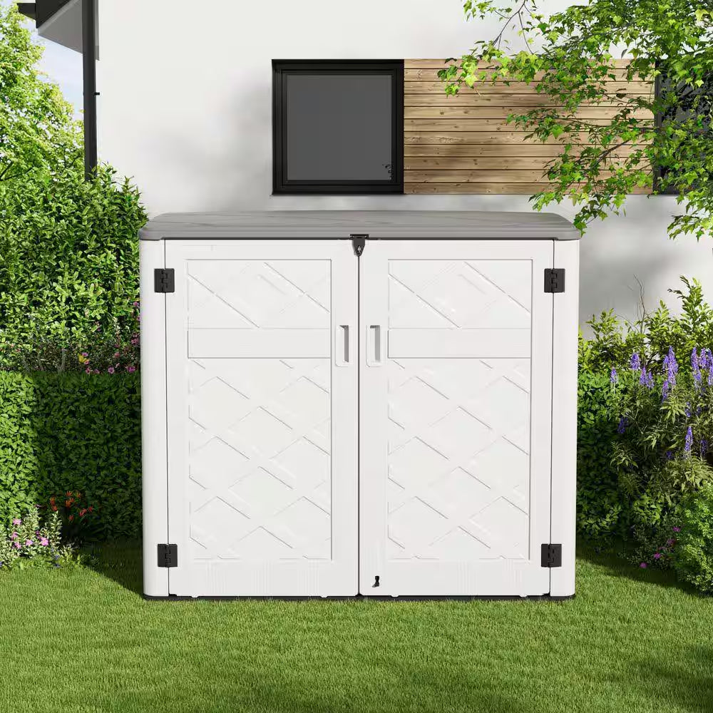 4 Ft. 5 In.W X2 Ft. 10.3 In.D X3 Ft. 11 In.H Large Plastic Resin Outdoor Storage Cabinet Shed,Coverage Area 12.67 Sq.Ft.