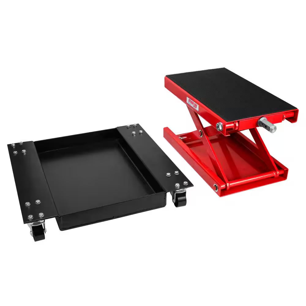 Wide Motorcycle Scissor Jack with Dolly - 1100 Lbs.