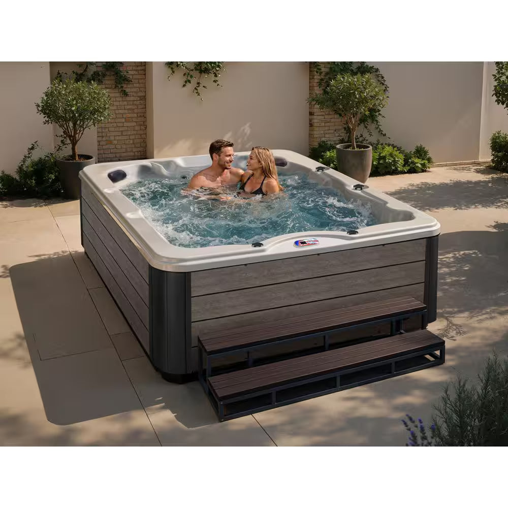 Glory 7-Person 40-Jet Premium Acrylic Lounger Spa Hot Tub with 2 Backlit LED Waterfalls