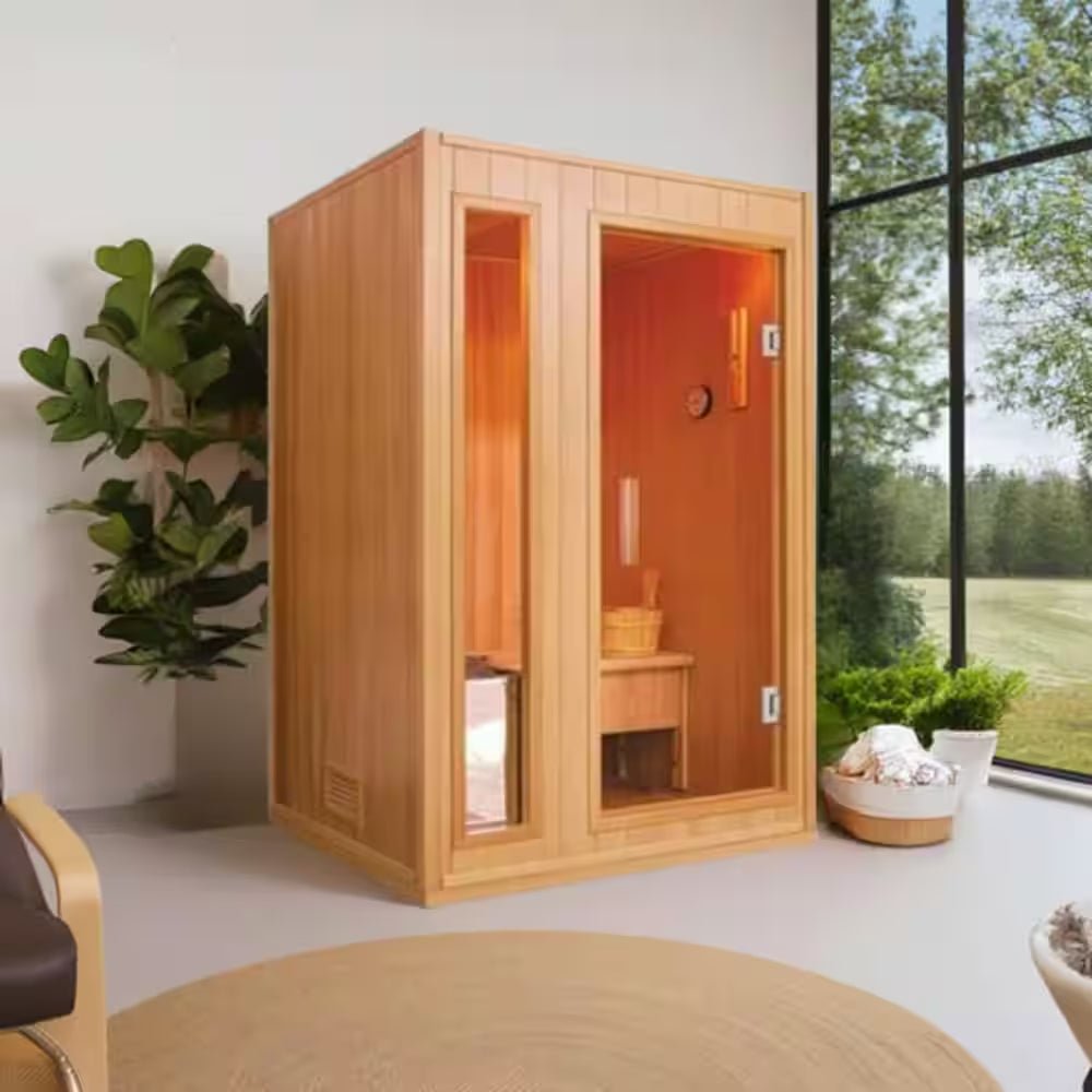 Baldwin 2-Person Indoor Hemlock Wet/Dry Sauna with 3.5 Kw Harvia Heater