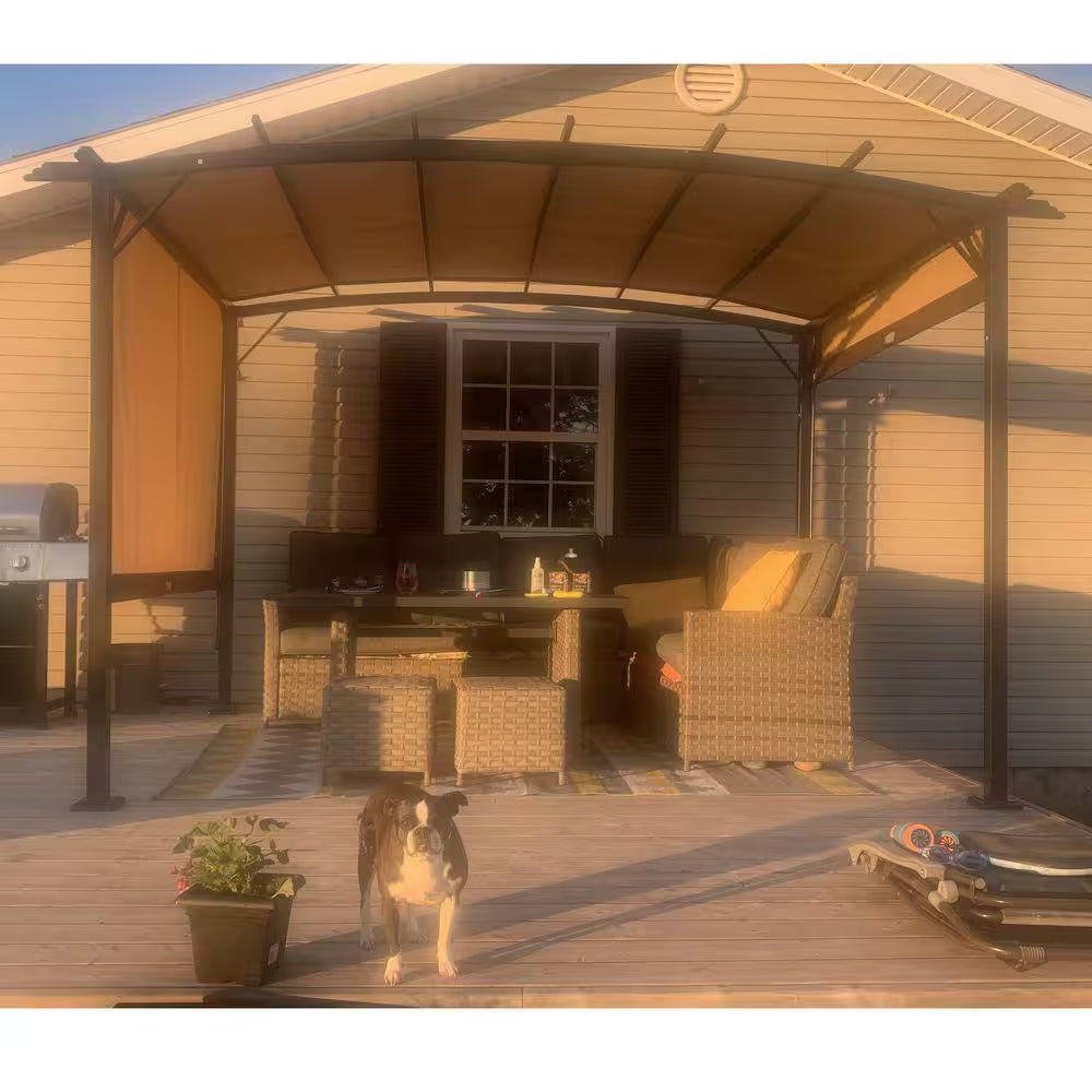 12 Ft. X 9 Ft. Outdoor Pergola Patio Gazebo, Retractable Shade Canopy, Steel Frame Grape Gazebo, Sunshelter Pergola