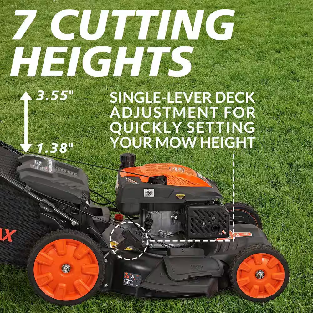 22 In. 201 Cc SELECT PACE 6 Speed CVT High Wheel FWD 3-In-1 Gas Walk behind Self Propelled Lawn Mower