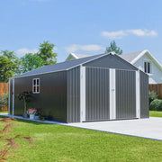 20 Ft. W X 12 Ft. D Outdoor Storage Metal Garden Tool Shed with Flexible and Lockable Doors (240 Sq. Ft.)