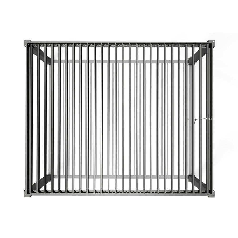 10 Ft. X 12 Ft. Dark Gray Outdoor Aluminum Louvered Pergola with Color-Changing LED Lights