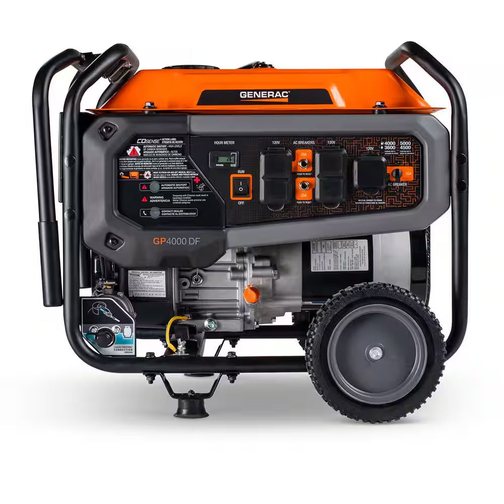 5000 / 4000-Watt Dual Fuel Recoil Start Gasoline / Propane Powered Portable Generator-Gp4000 DF