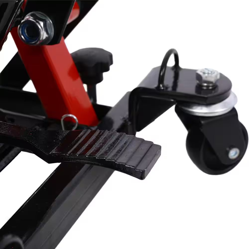1500 Lbs Capacity Portable Hydraulic Motorcycle Lift Jack with 4-Wheels