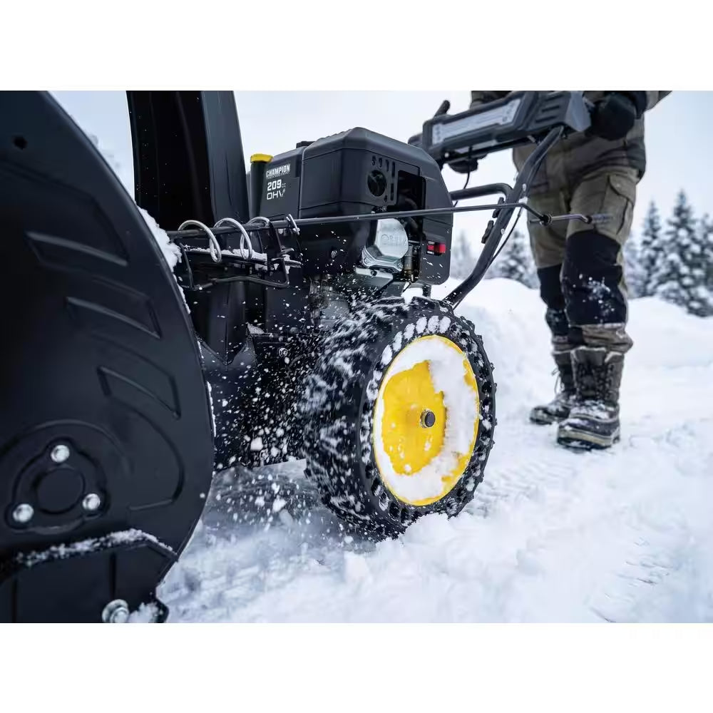 24 In. 209Cc Electric Start 2-Stage Self-Propelled Gas Snow Blower with EZ Turn, LED Headlight and Chute Control