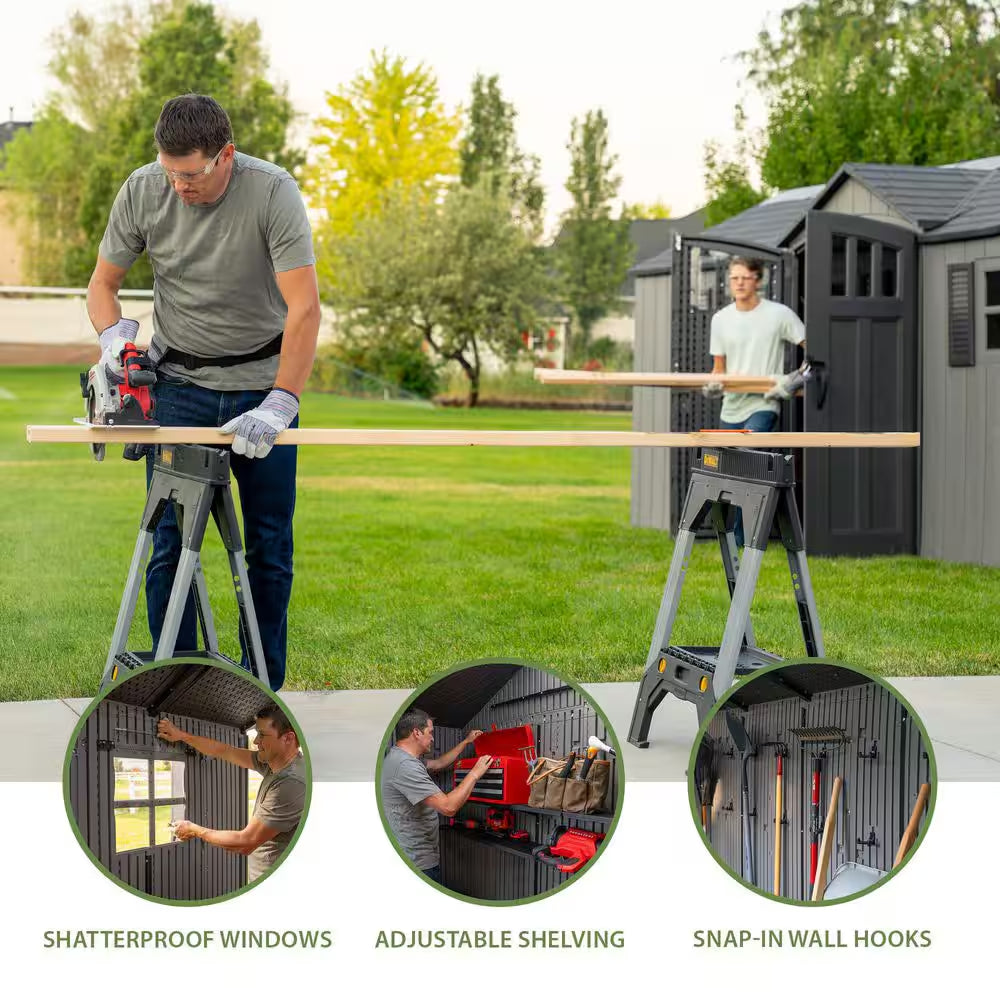 20 Ft. W X 8 Ft. D Resin Outdoor Storage Shed (155 Sq. Ft. )