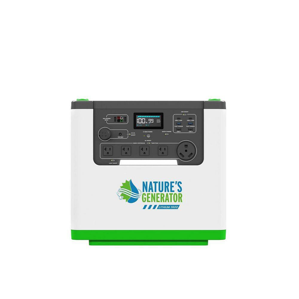3600W Output/7200W Peak Push-Button Start 6144Wh Solar Generator Kit, with 4-Piece 440W Solar Panels and Transfer Kit