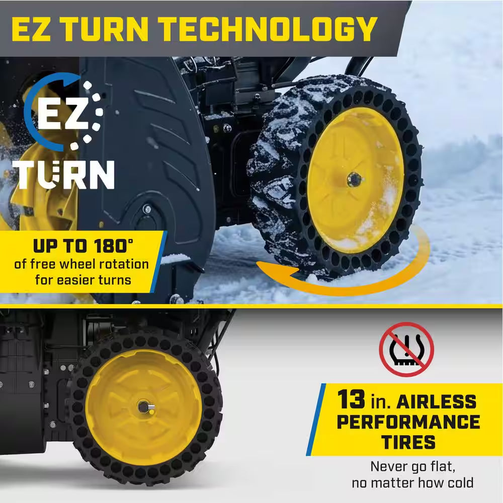 24 In. 209Cc Electric Start 2-Stage Self-Propelled Gas Snow Blower with EZ Turn, LED Headlight and Chute Control