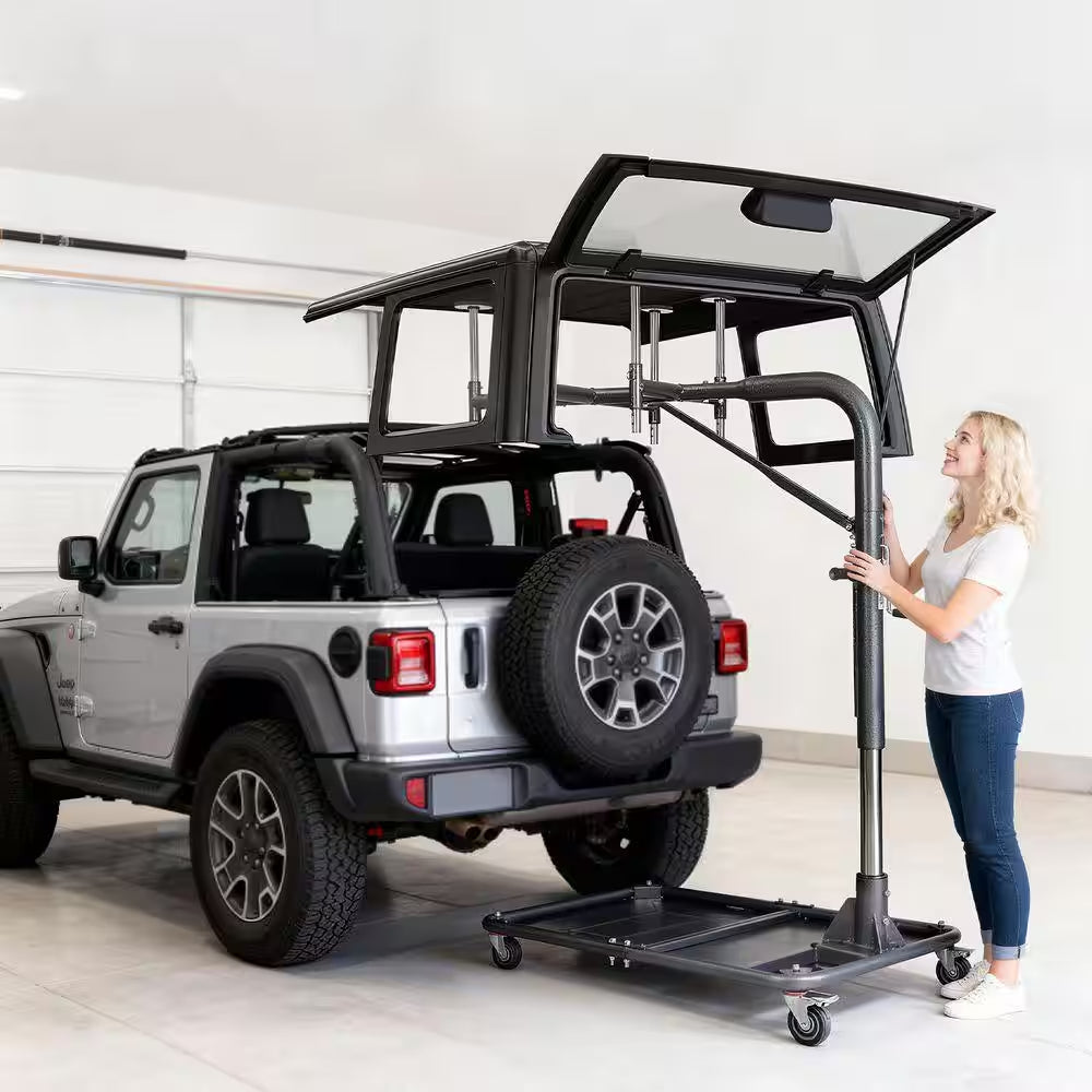 Hardtop Remover Lift 220 Lbs., Portable Carlift, Adjustable Height for Jeep Wrangler YJ TJ JK JL 4XE Ford Bronco 6 Gen+