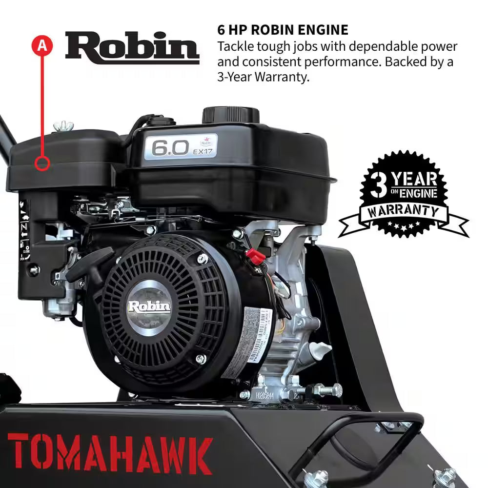 6 HP 3000 Lbs. 21 In. X 17 In. Gas Powered Vibratory Plate Compactor Tamper for Gravel Soil Compaction, 3 Year Warranty