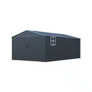 20 Ft. W X 13 Ft. D Outdoor Metal Storage Shed with 2 Windows,2 Translucent Panels for Garden in Dark Gray（260Sq. Ft.）