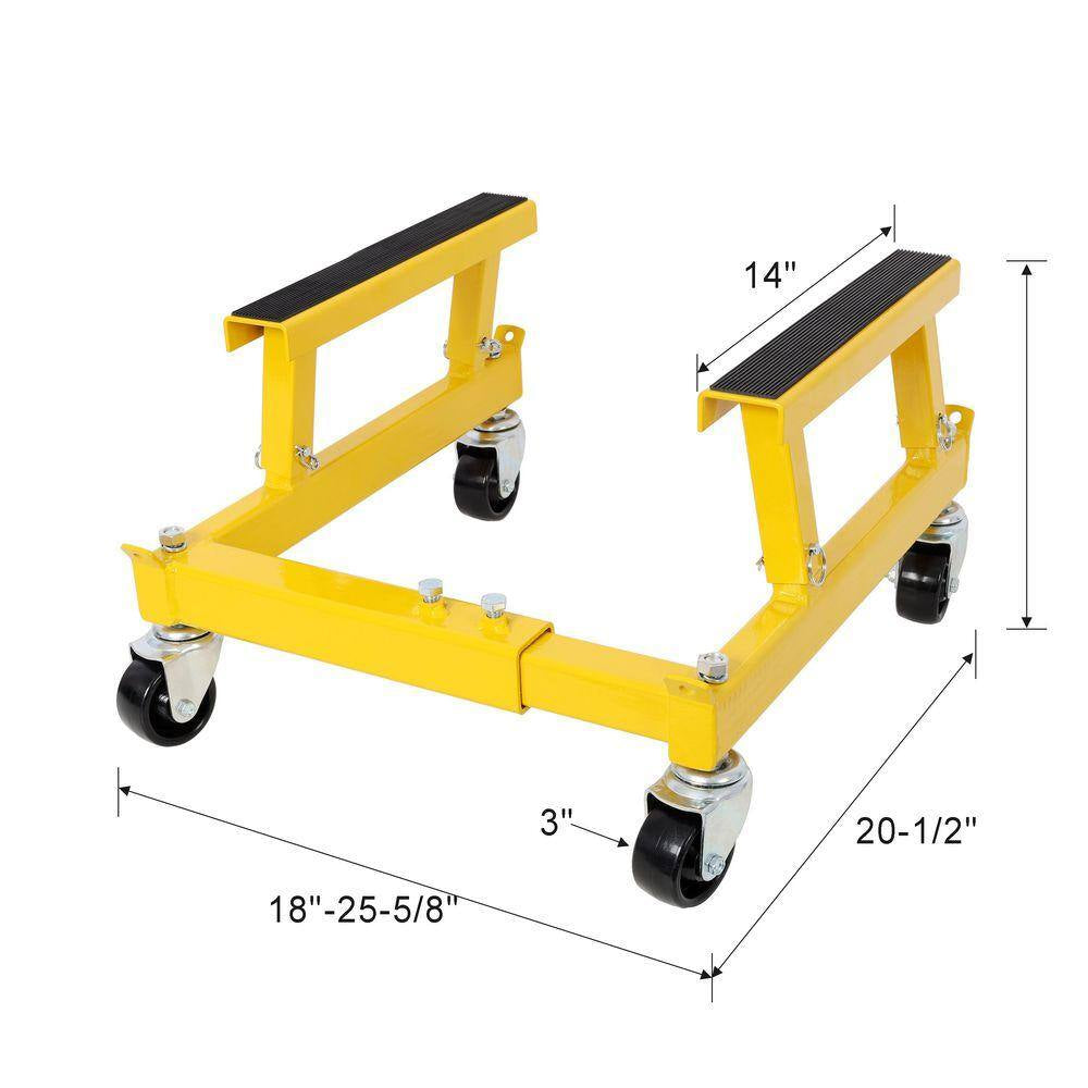 1500 Lbs. ATV Motorcycle Engine Cradle Dolly, Yellow