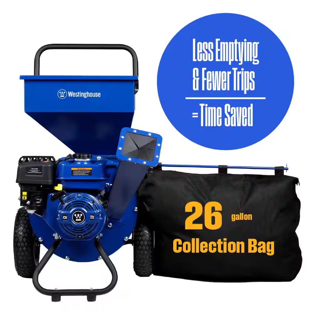 3 In. Dia 212Cc 3-In-1 Gas Powered Wood Chipper Shredder Mulcher