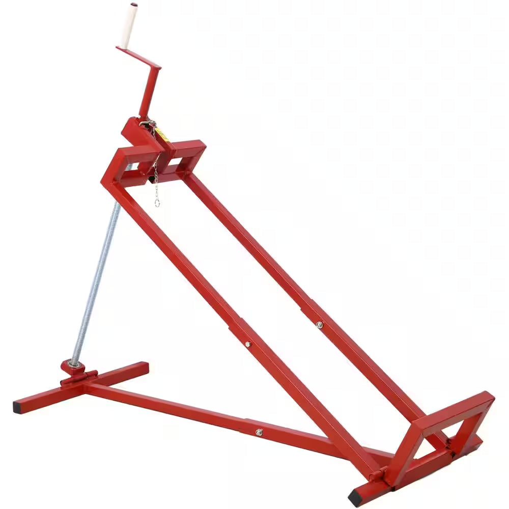 800Lb Lawn Mower Lift for Riding Tractors, Universal Tractor Lifter with 45° Tilt Adjustment, Red