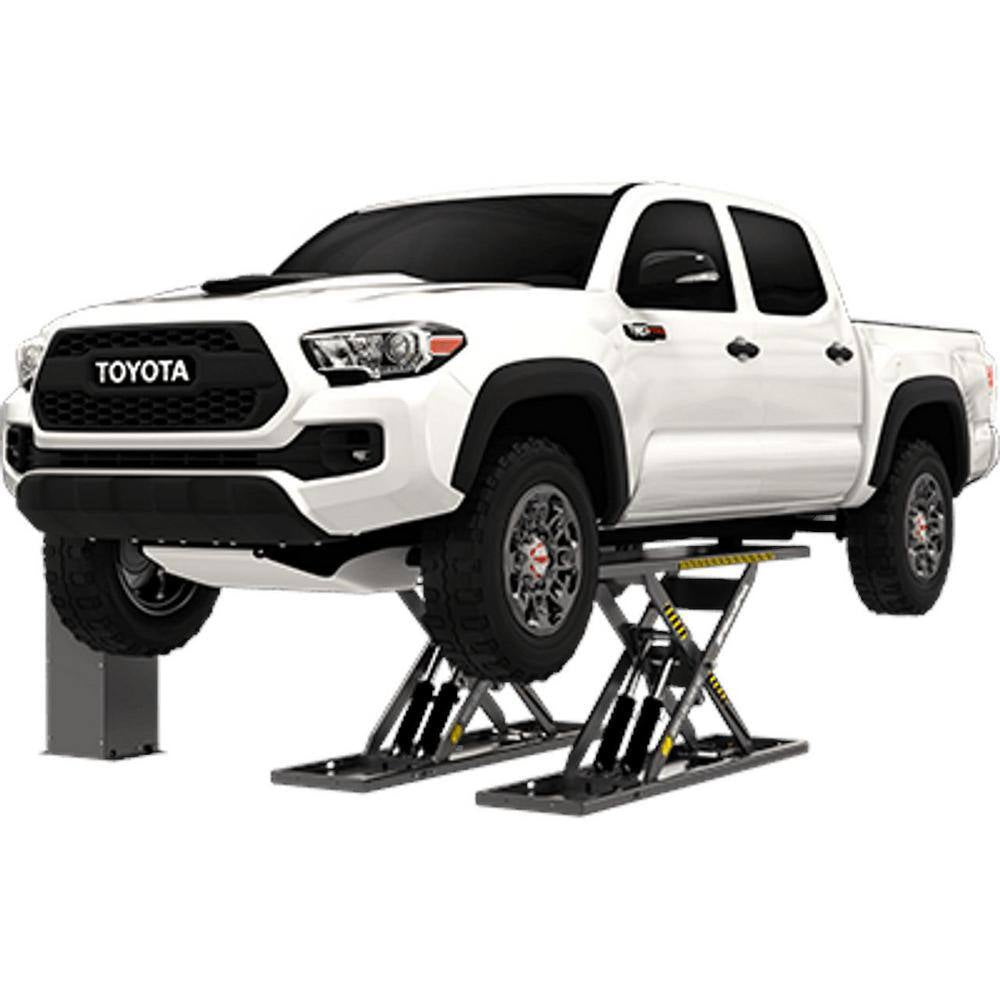 MDS-6EXF Mid-Rise Scissor Car Lift with 6000 Lb. Capacity, Open Center & Extended Platform, 208-230V, 60 Hz, 1-Phase