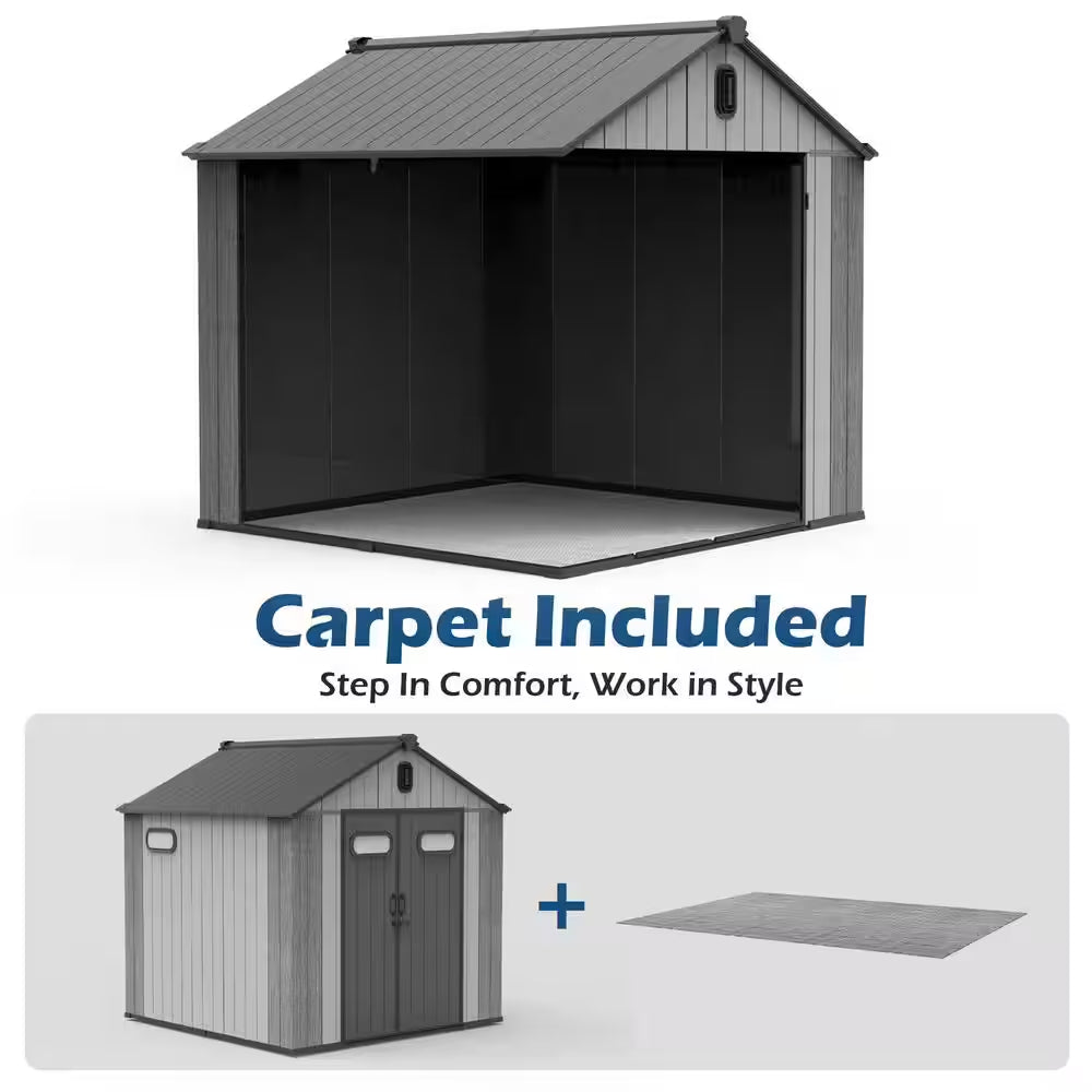 DOMI 8 Ft. X 8 Ft. Resin STORAGE SHED