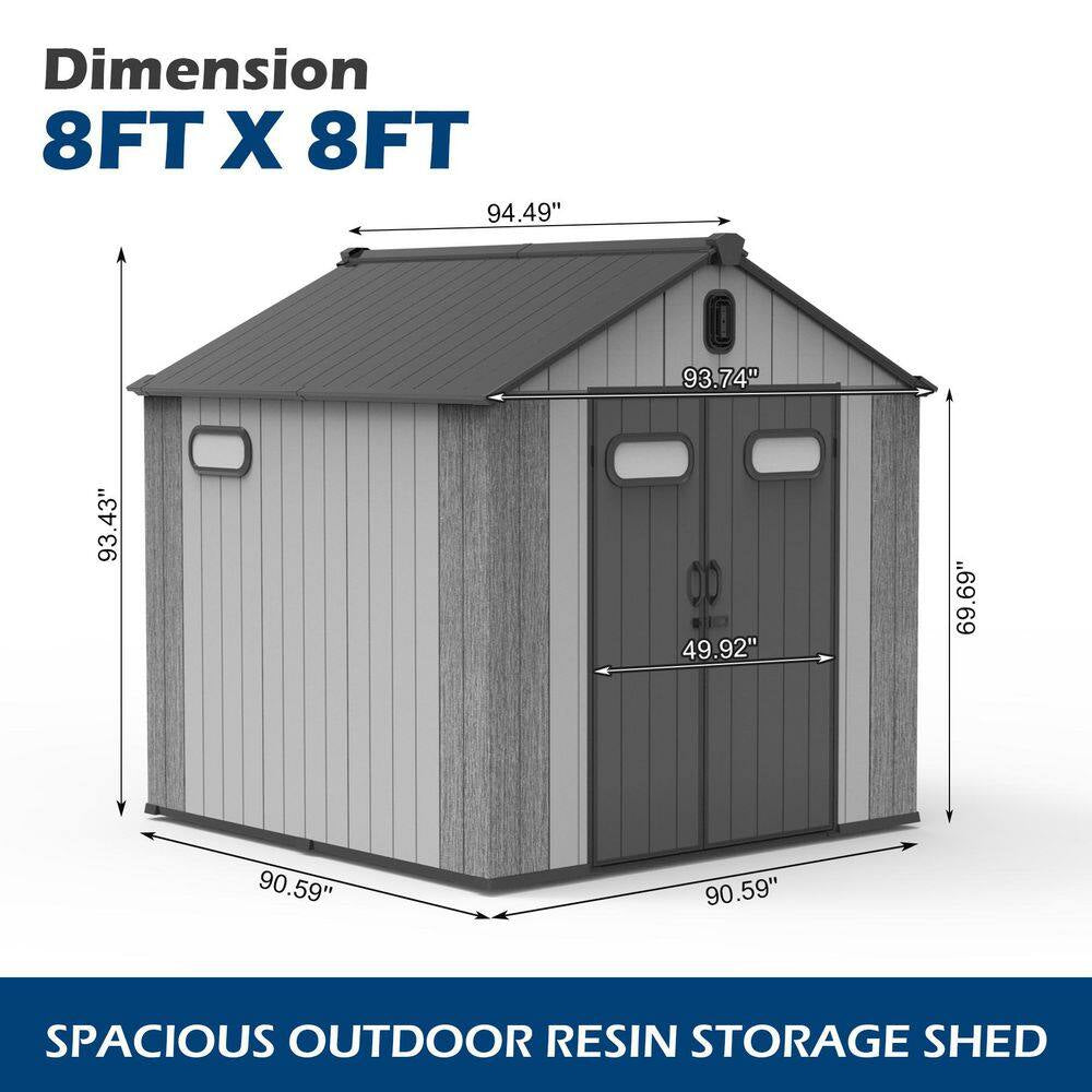 DOMI 8 Ft. X 8 Ft. Resin STORAGE SHED