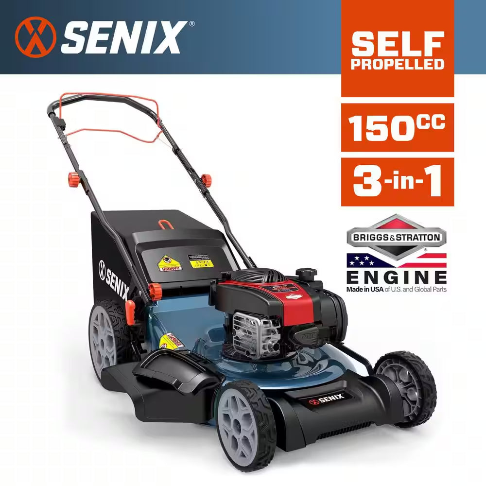 22 In. 150Cc 4-Cycle Briggs and Stratton Gas Self-Propelled Lawn Mower with 3-In-1 Bagging, Mulching, Side Discharge